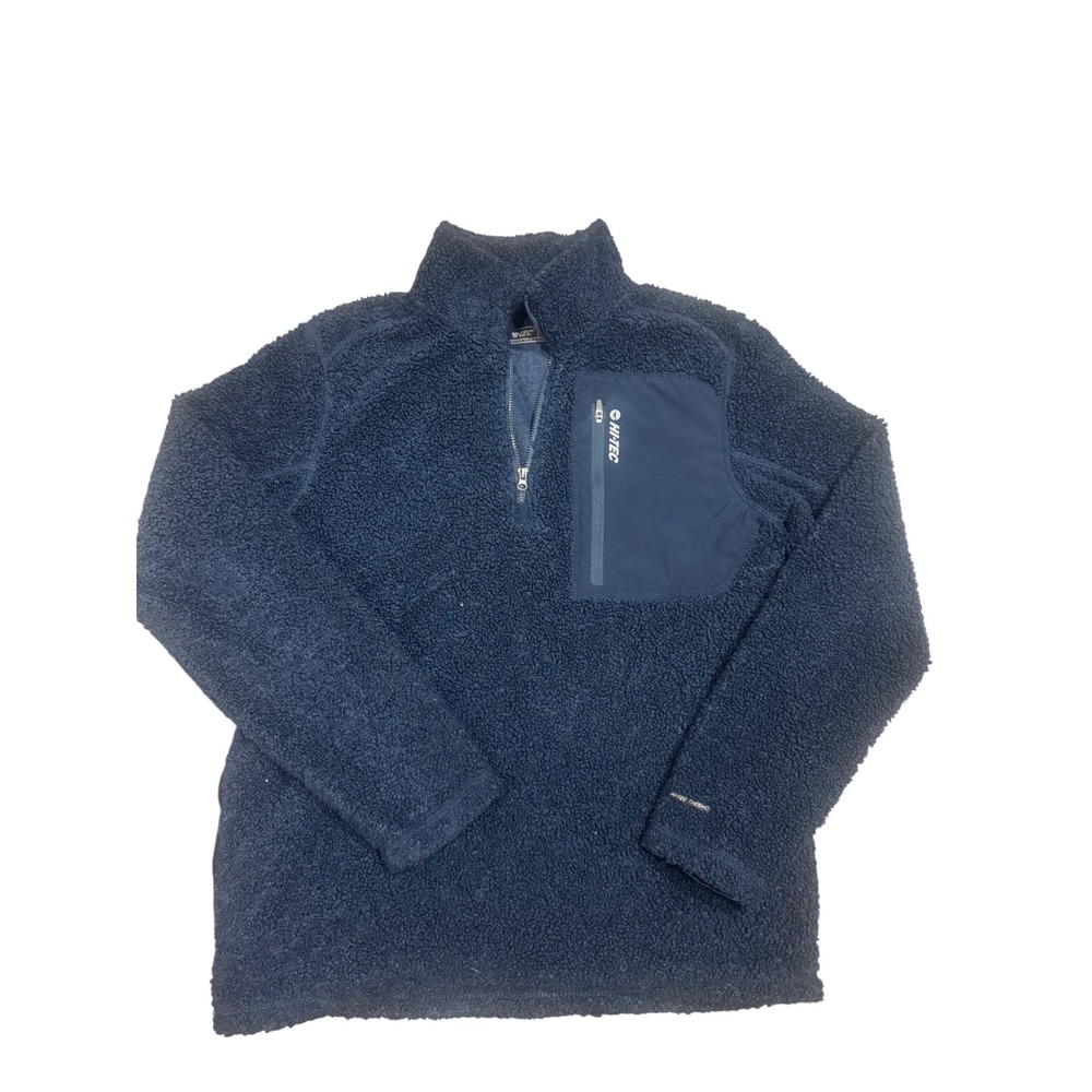 Hi-Tec Mens Navy Blue Sherpa Fleece Quarter Zip Pullover Jacket Size Small